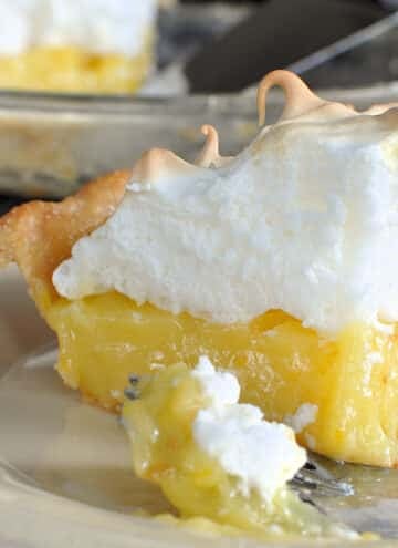 lemon meringue pie on a plate