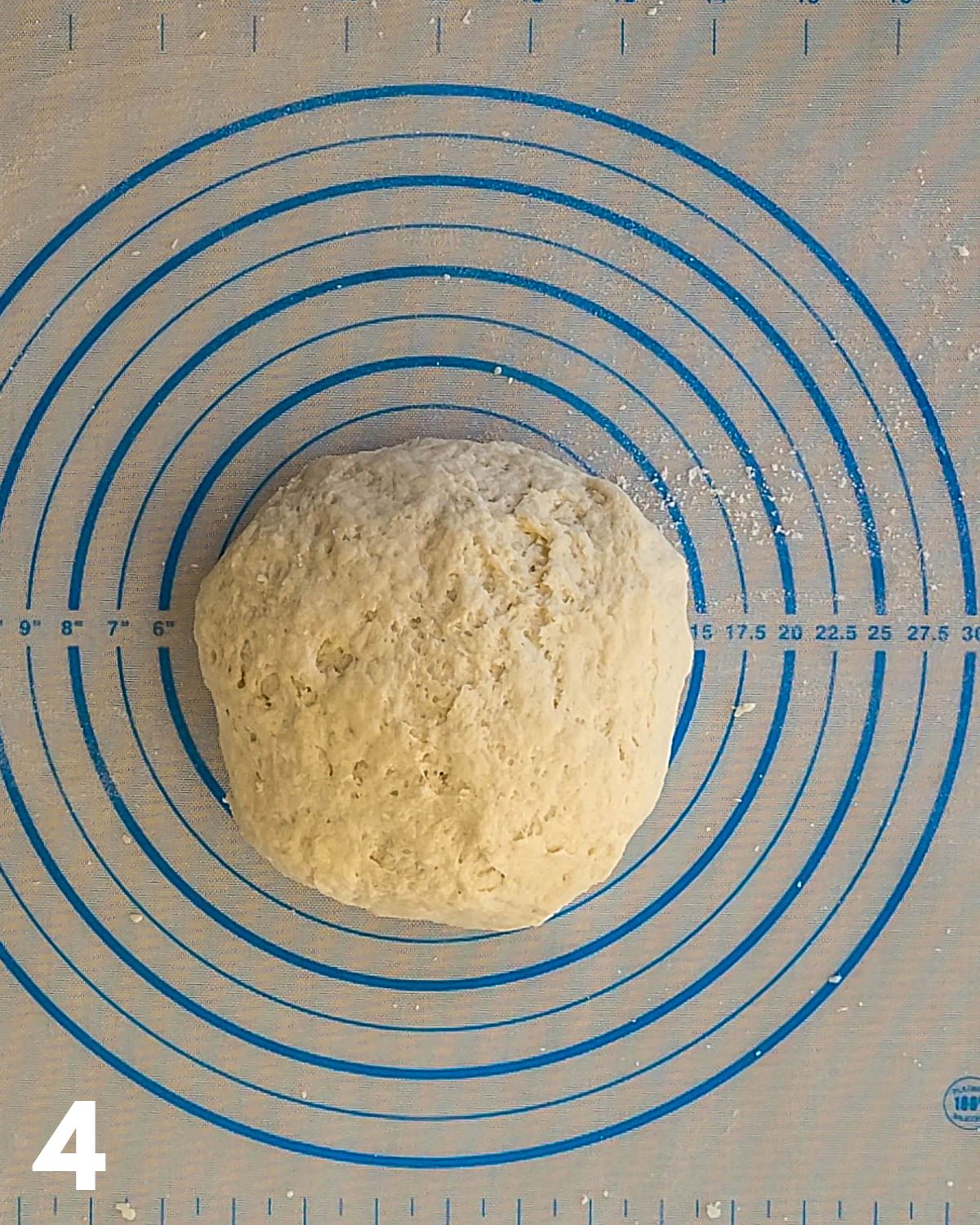 Dough on a pastry mat. 