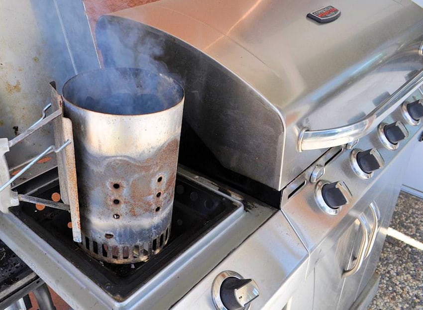 starting a bbq chimney on a propane grill