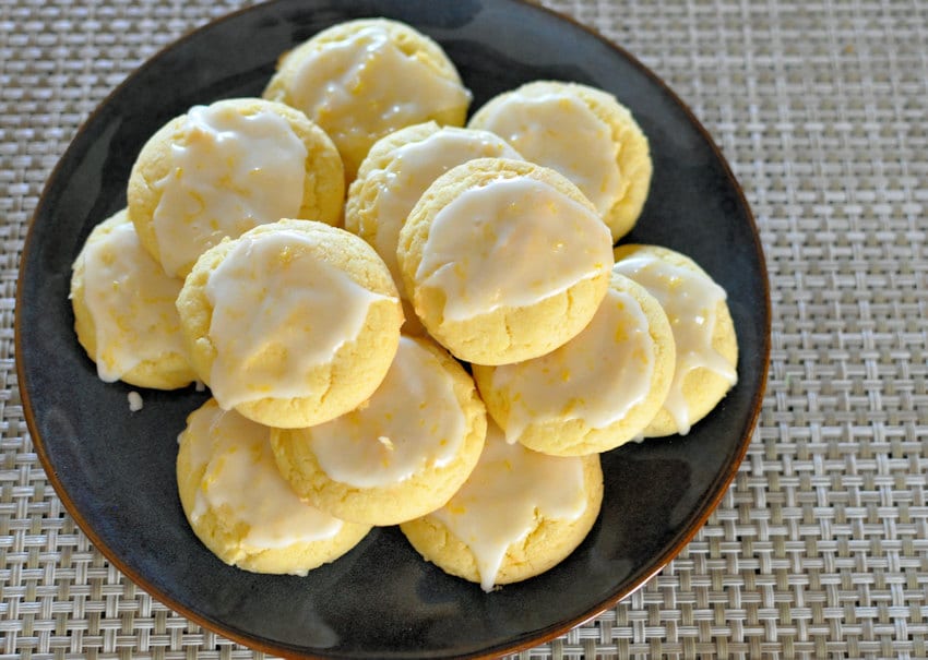 lemon cookies on a plate