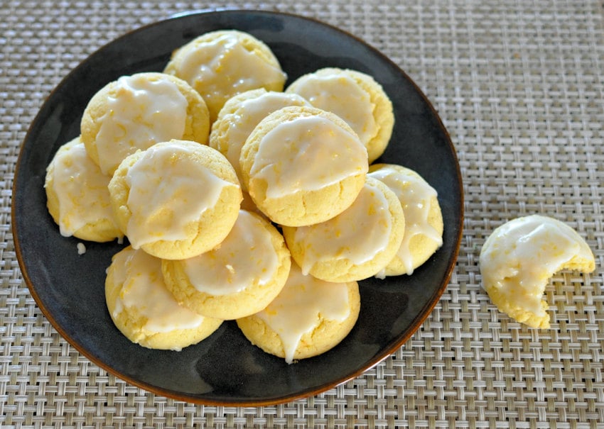 Chewy Lemon Cookies on a plate