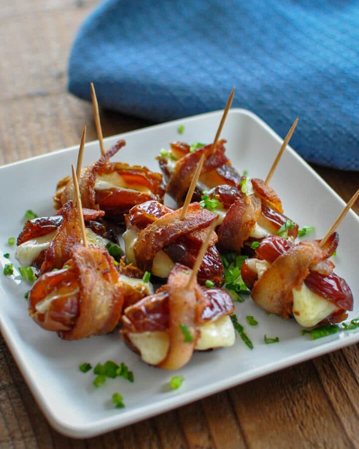 Cheese Stuffed Dates Wrapped in Bacon - Cook This Again Mom