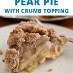 Pinterest image for pear pie.