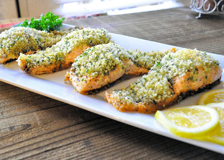 Simple Panko Crusted Pesto Salmon Cook This Again Mom