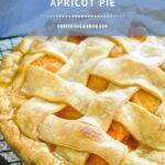 close up photo of homemade apricot pie for pinterest