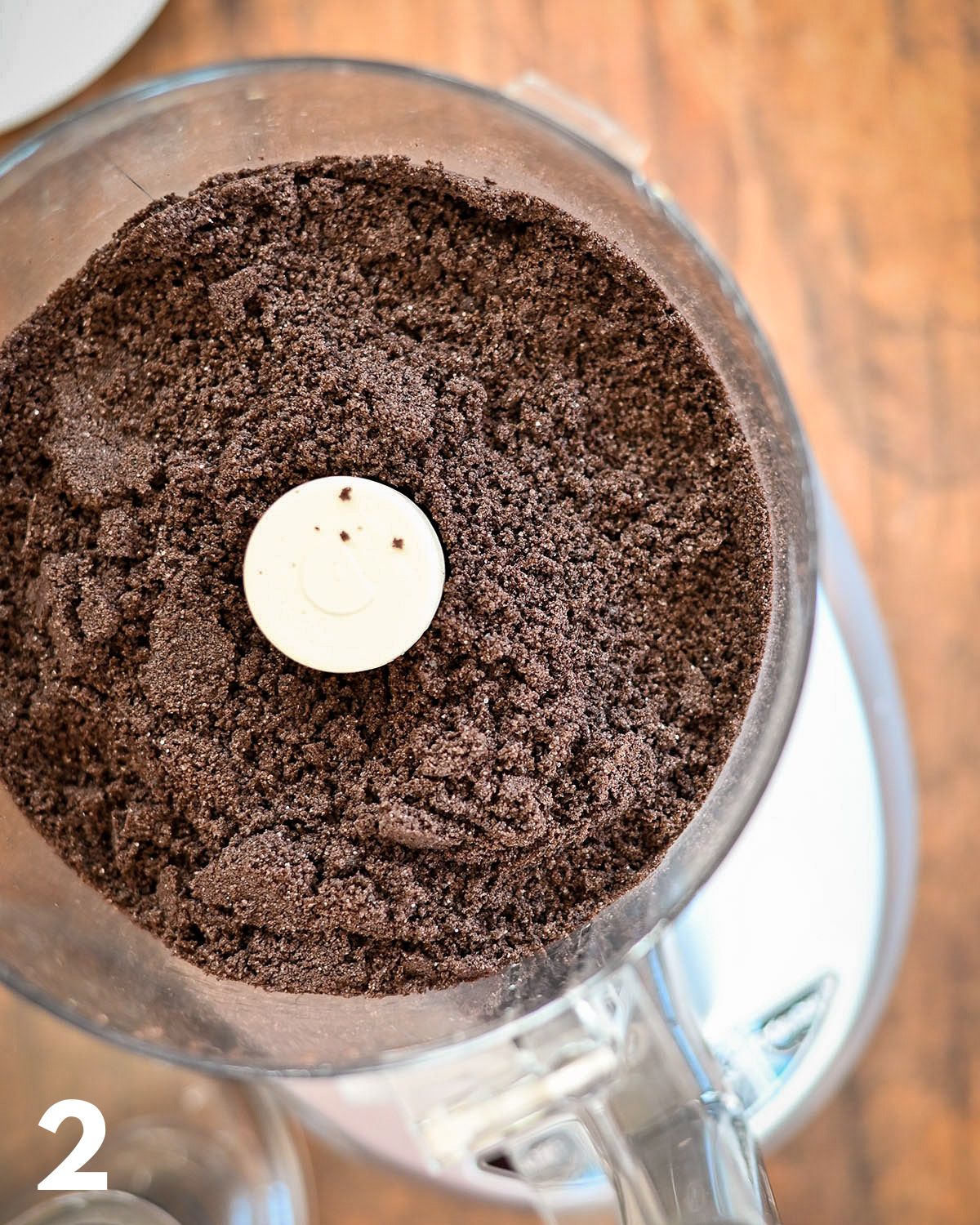 Oreo cookies that have been blended in a food processor.