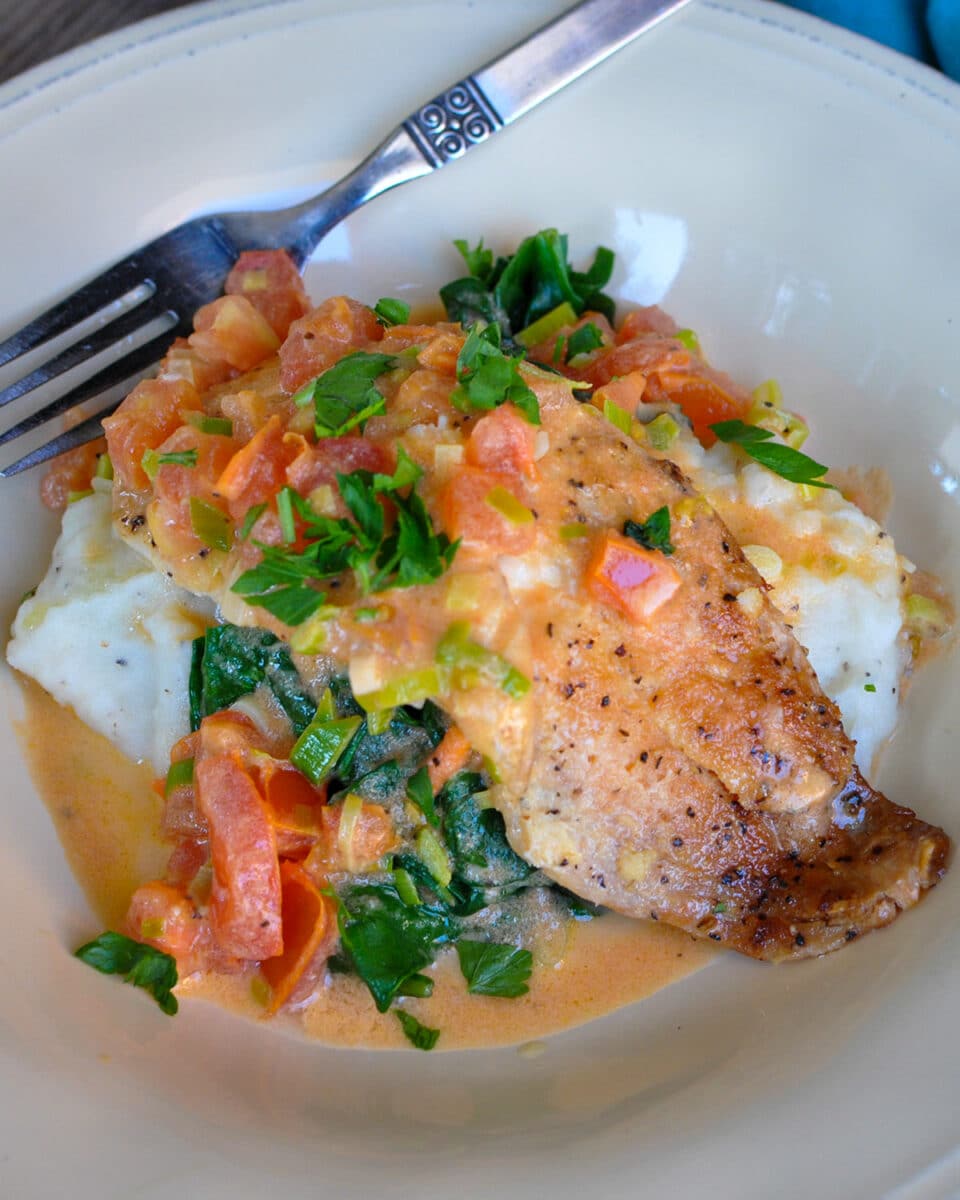 Tilapia with a Creamy Tomato Sauce Cook This Again Mom