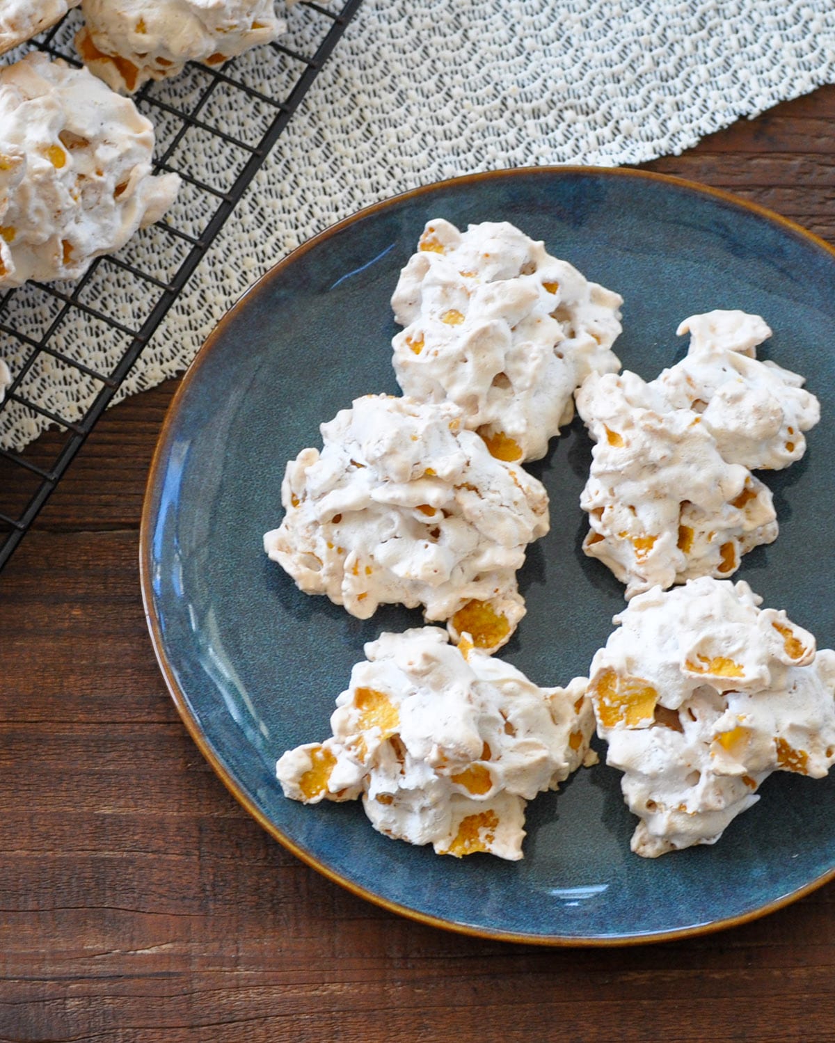 corn flakes cookies on a plate
