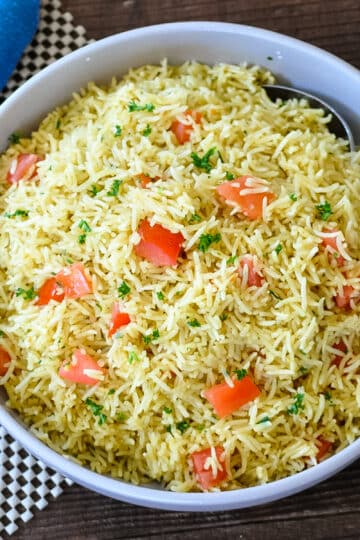 curry rice in a gray bowl