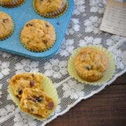 pineapple nut muffins on a lace doilie