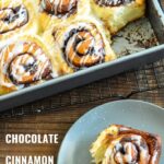 pinterest image for chocolate cinnamon rolls
