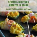 pinterest image featuring stuffed jalapenos