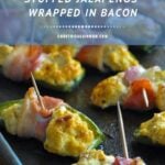 pinterest image featuring stuffed jalapenos