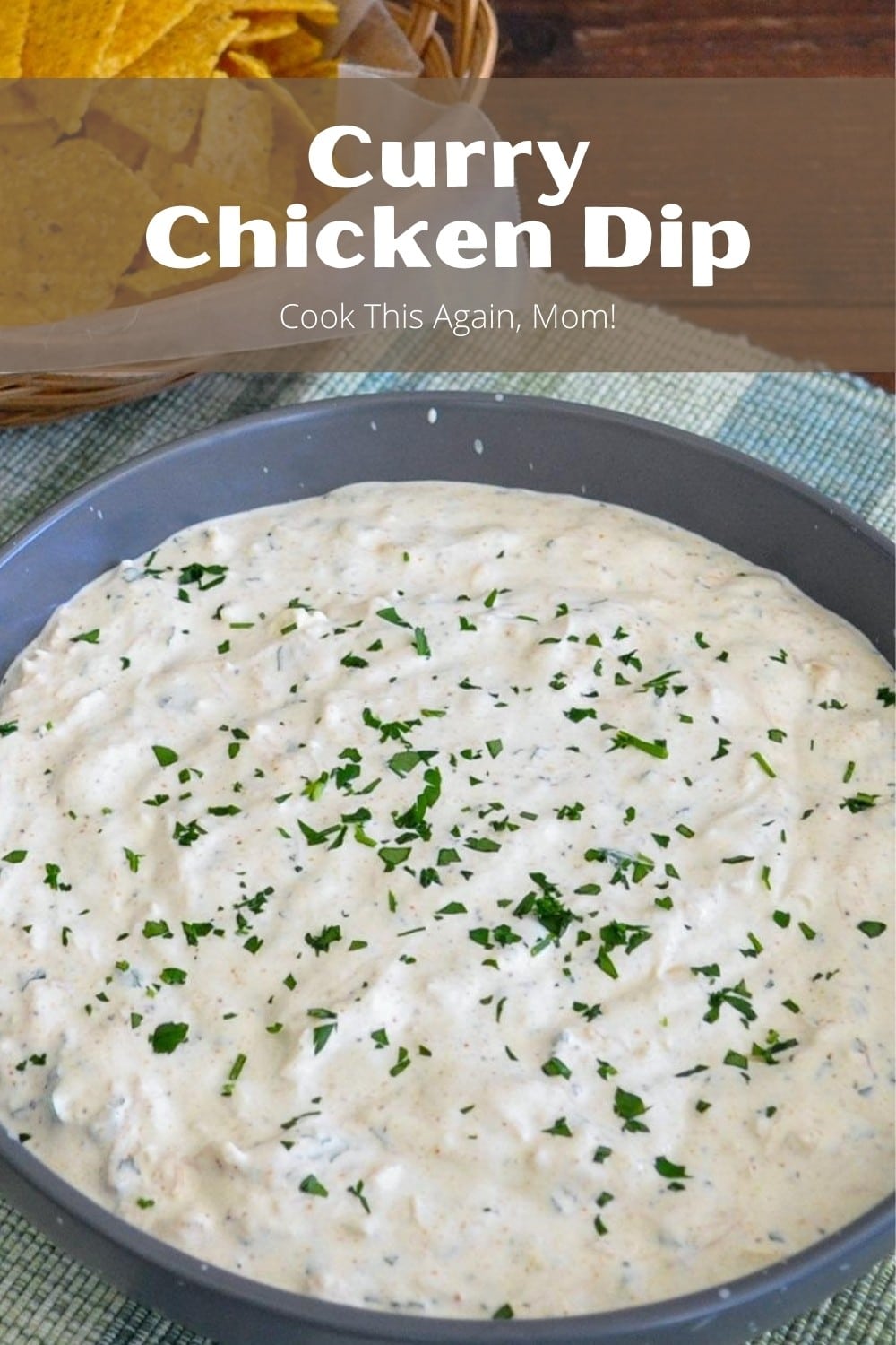 pinterest graphic for chicken curry dip
