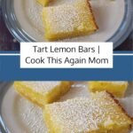 pinterest image of lemon bars on a plate