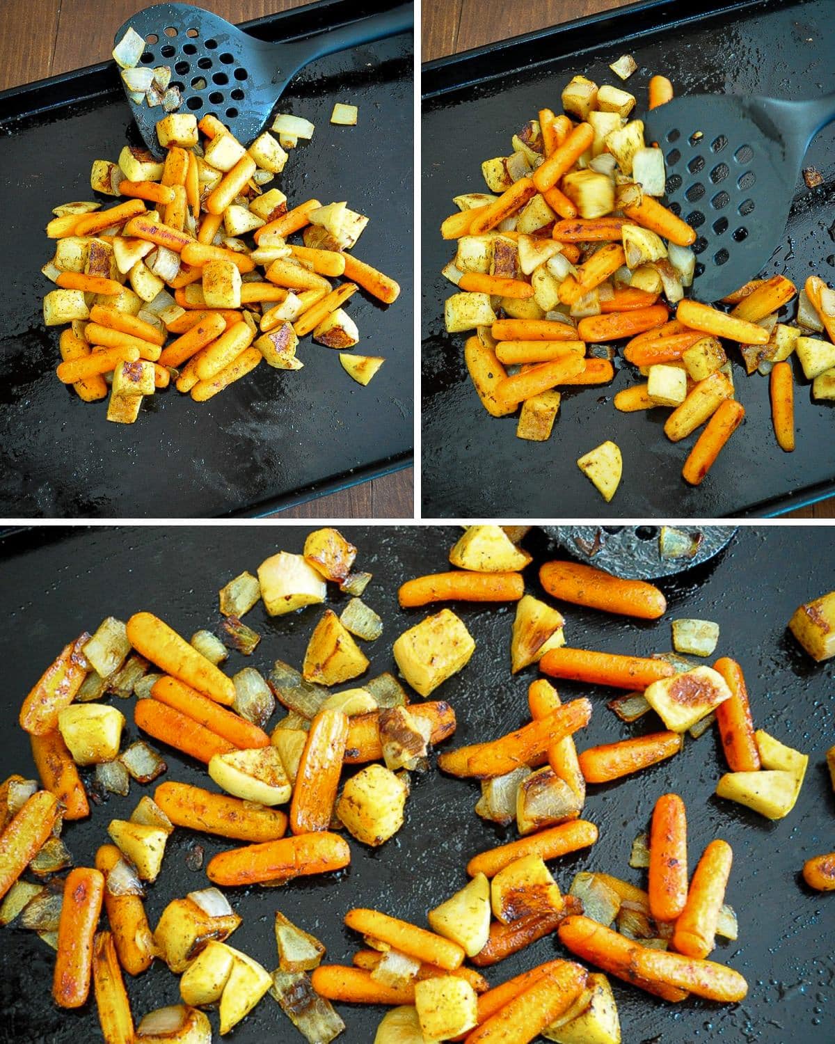 roasted carrots preparation collage