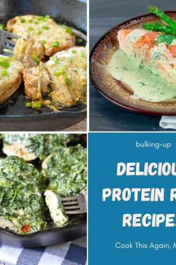 protein rich recipes round-up collage.