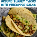 Pinterest image for ground turkey tacos.