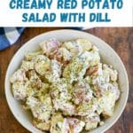 Pinterest graphic for red potato salad.