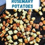 Pinterest image for oven roasted rosemary potatoes.