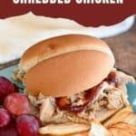 Pinterest image for pulled chicken.