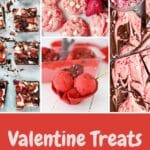 Pinterest collage for valentine's recipes.