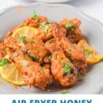 Honey lime chicken wings pinterest graphic.