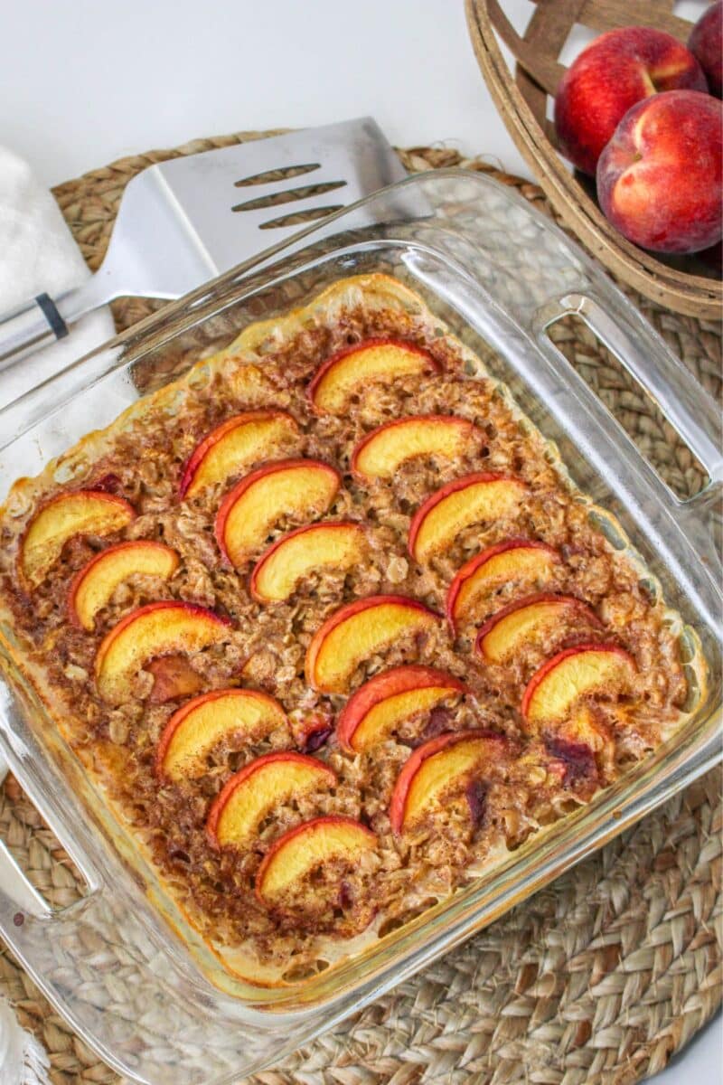Baked Peach Oatmeal Recipe Cook This Again Mom