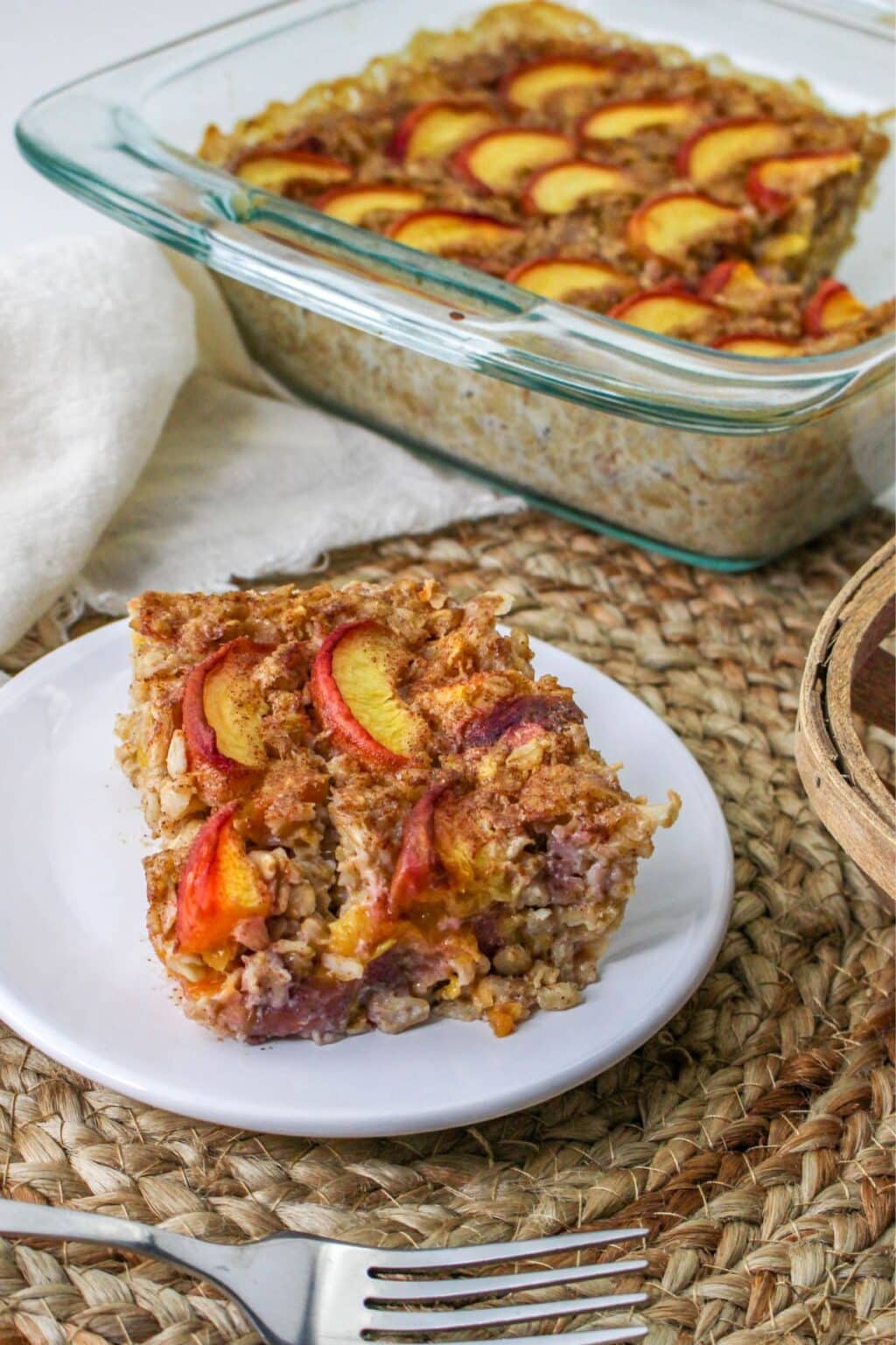 Baked Peach Oatmeal Recipe Cook This Again Mom
