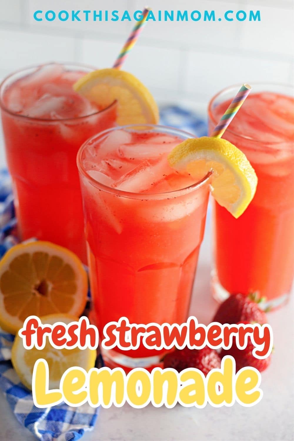 Fizzy Fresh Strawberry Lemonade - Cook This Again Mom