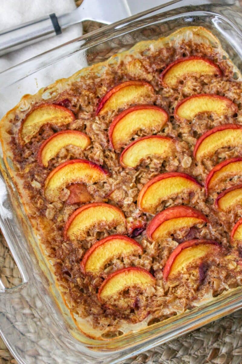 Baked Peach Oatmeal Recipe Cook This Again Mom