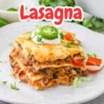 Taco Lasagna Pinterest Graphic