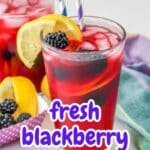 Blackberry lemonade pinterest graphic.