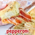 Pepperoni Pizza Sliders Pinterest graphic.