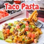 Pinterest graphic for Taco Pasta