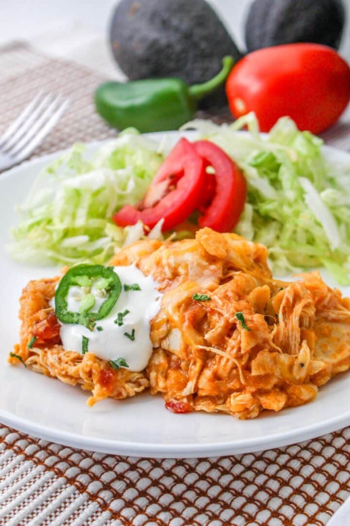 Slow Cooker Chicken Enchiladas Cook This Again Mom