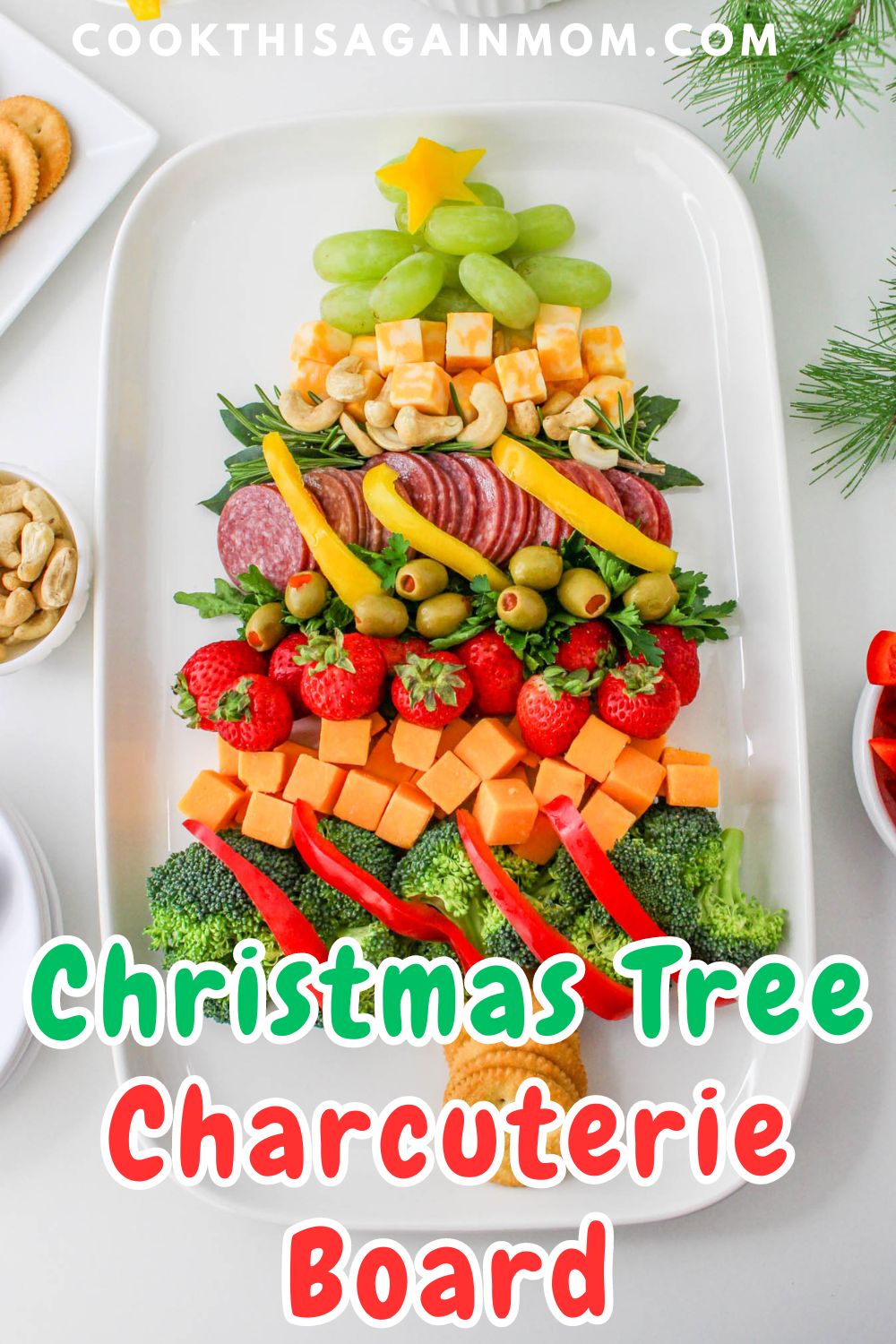 Christmas Tree Charcuterie Board - Cook This Again Mom